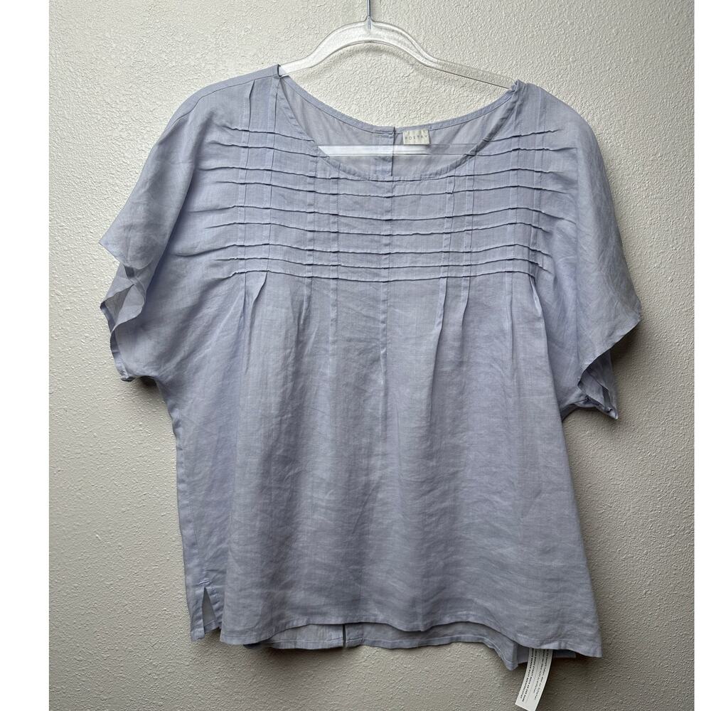NWT Poetry Blouse Light Blue Womens US 12 Pintuck - Picture 3 of 12